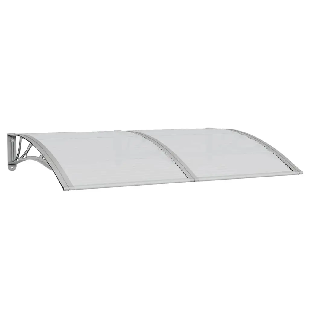 Door Canopy Polycarbonate 150x100cm Grey Outdoor Awning Porch Roof Rain Shelter