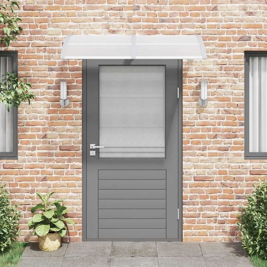 Door Canopy Polycarbonate 150x100cm Grey Outdoor Awning Porch Roof Rain Shelter