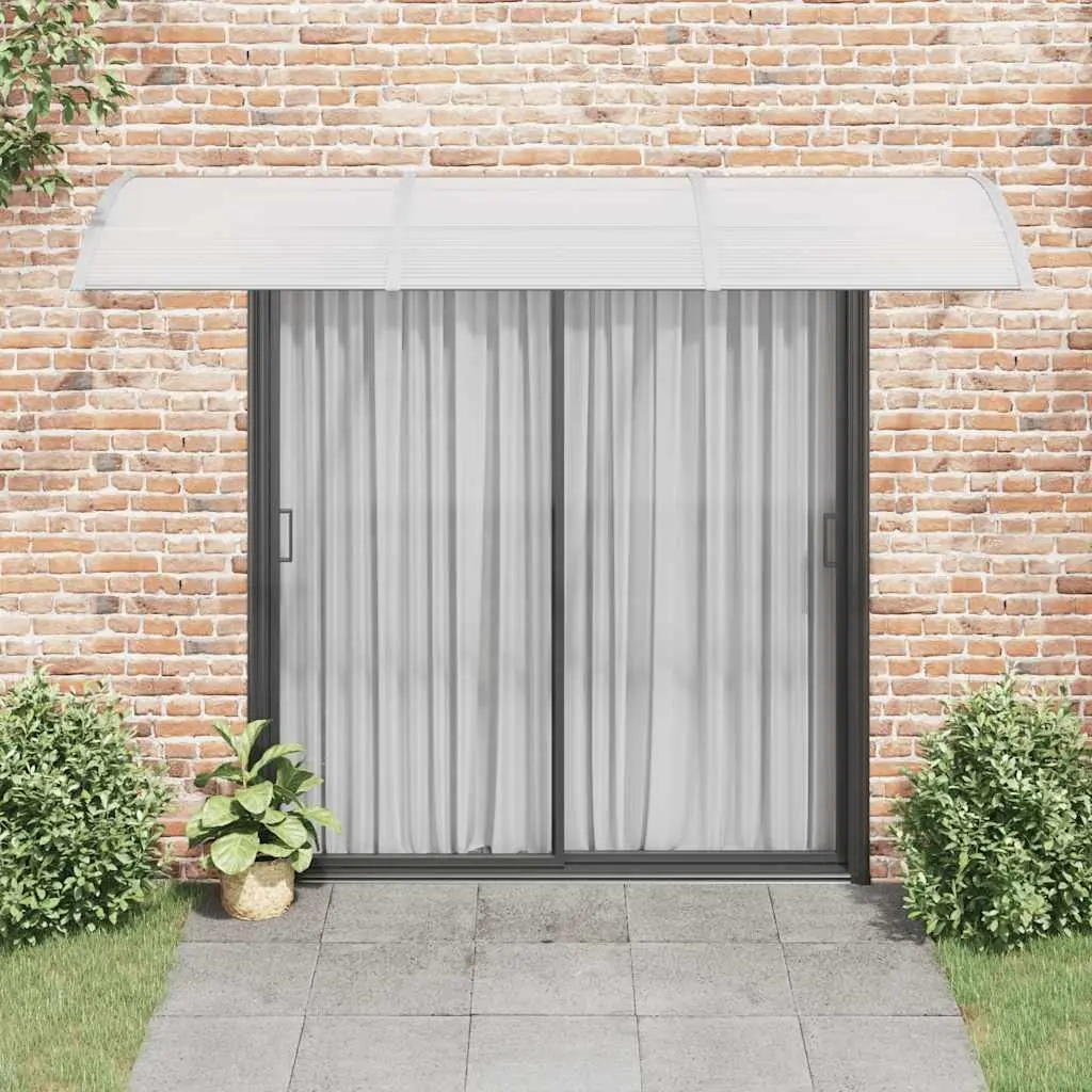 Grey Polycarbonate Door Canopy 300x100cm Weather Resistant Outdoor Entrance Shelter
