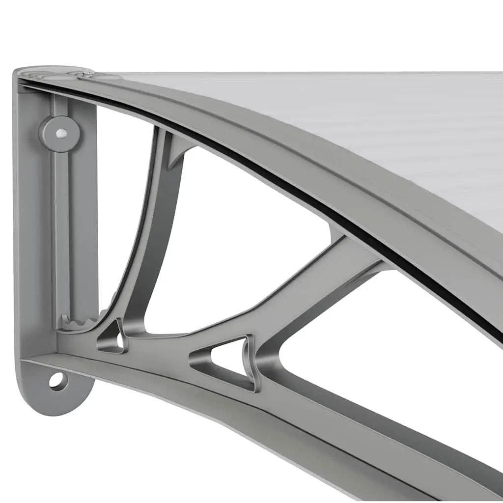 Grey Polycarbonate Door Canopy 300x100cm Weather Resistant Outdoor Entrance Shelter