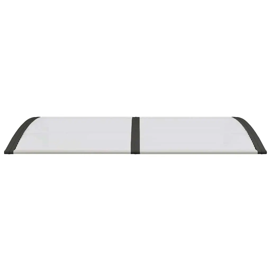 Door Canopy Polycarbonate Black Transparent 150x75cm Porch Awning Shelter