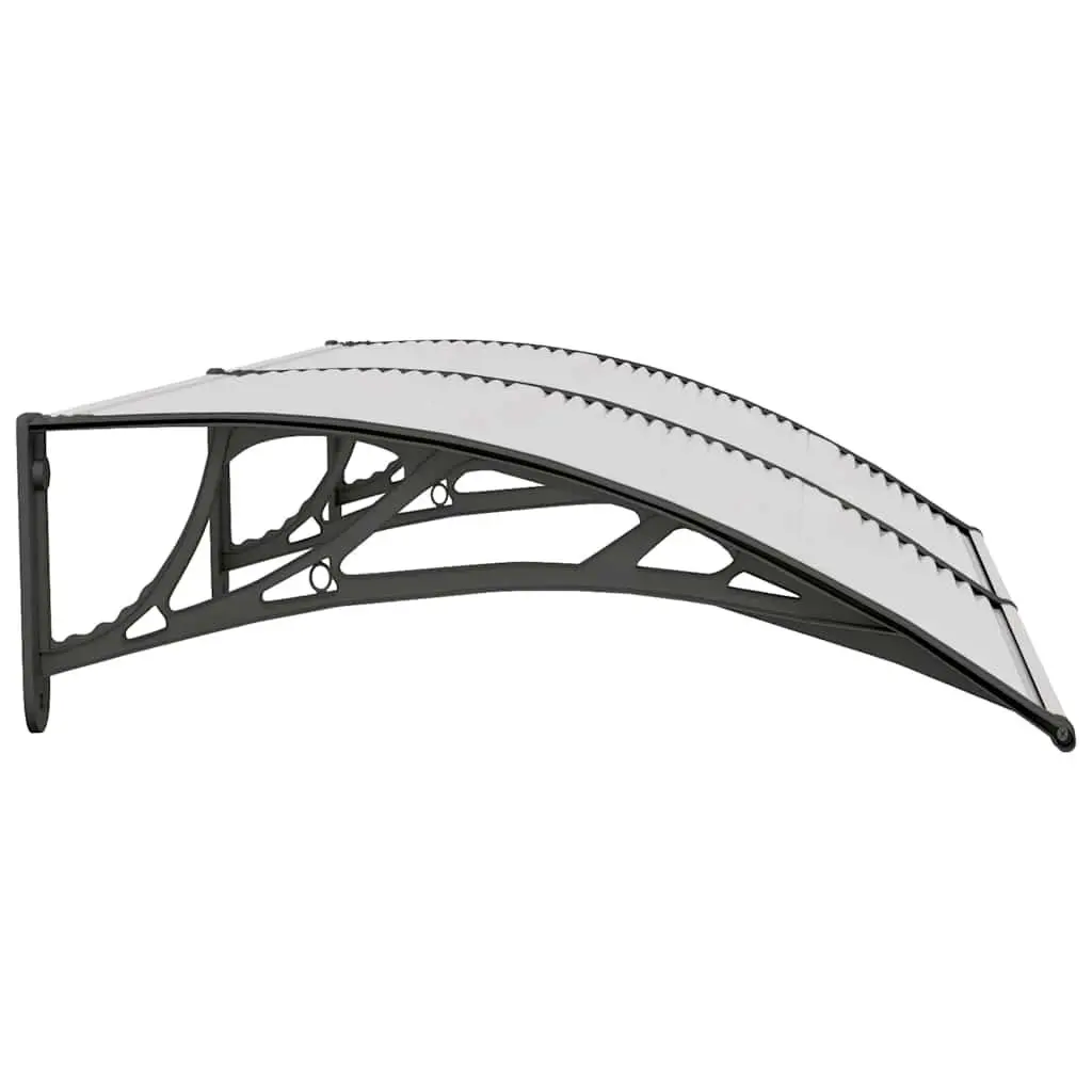Door Canopy Polycarbonate Black Transparent 150x75cm Porch Awning Shelter