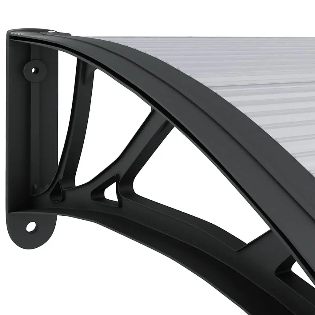 Door Canopy Polycarbonate 300x75 cm Black Weather Protection
