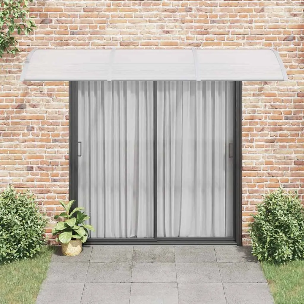 Door Canopy Polycarbonate 300x75cm Grey ABS Brackets Aluminium Bars