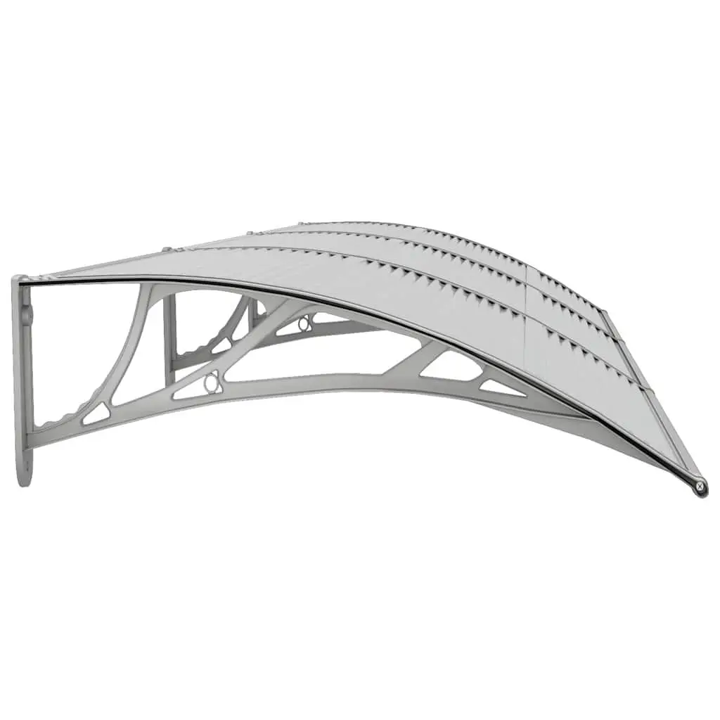 Door Canopy Polycarbonate 300x75cm Grey ABS Brackets Aluminium Bars