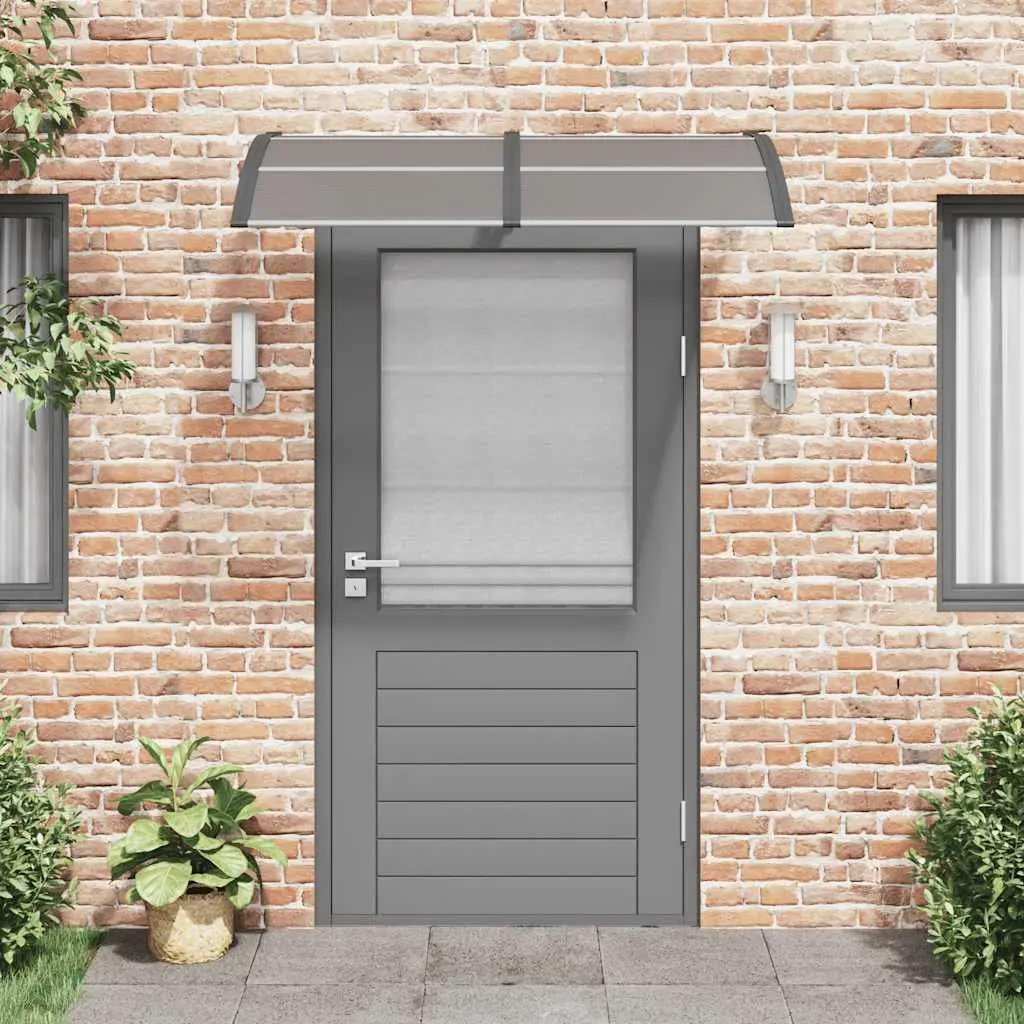 Door Canopy Polycarbonate 150x75cm Black Weather Protection