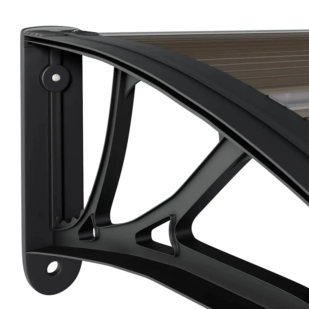 Door Canopy Polycarbonate 150x75cm Black Weather Protection