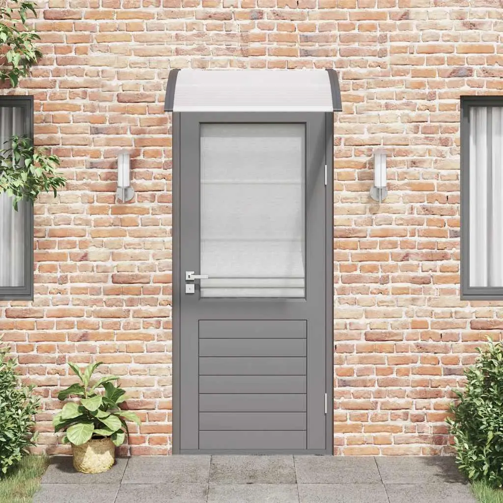 Door Canopy Black 100x75cm Polycarbonate Weather Resistant Awning for Entrance