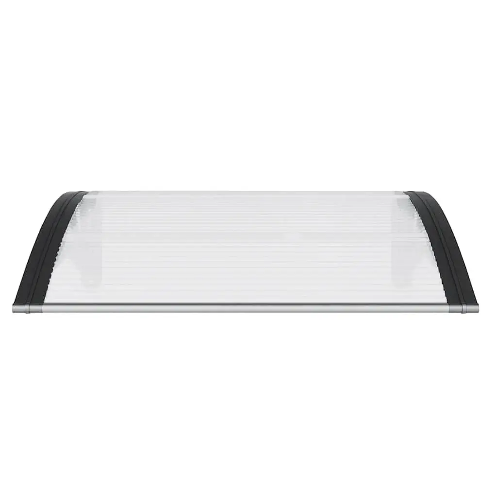 Door Canopy Black 100x75cm Polycarbonate Weather Resistant Awning for Entrance