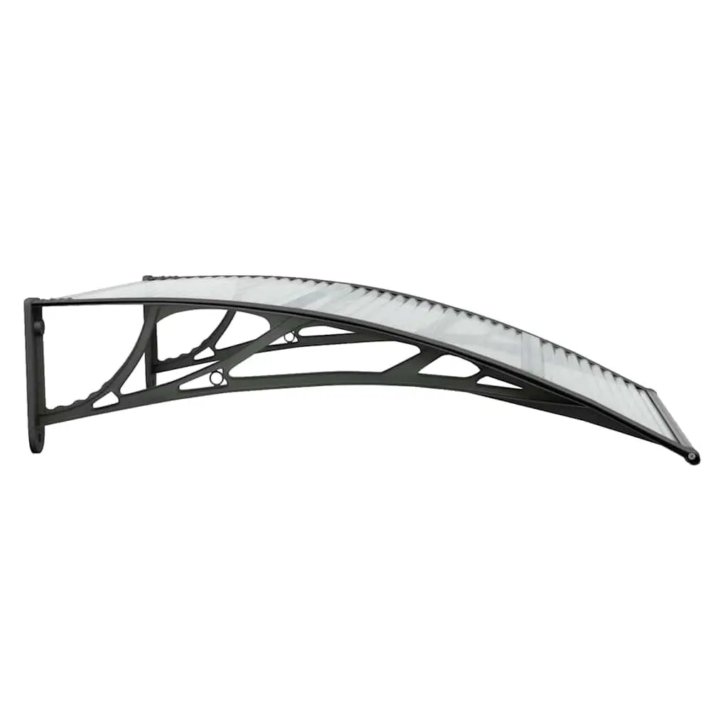 Door Canopy Black 100x75cm Polycarbonate Weather Resistant Awning for Entrance