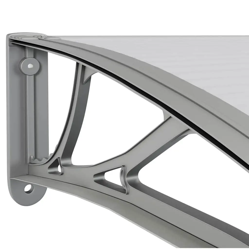 Grey Polycarbonate Door Canopy 100x75cm Outdoor Awning Weather Protection