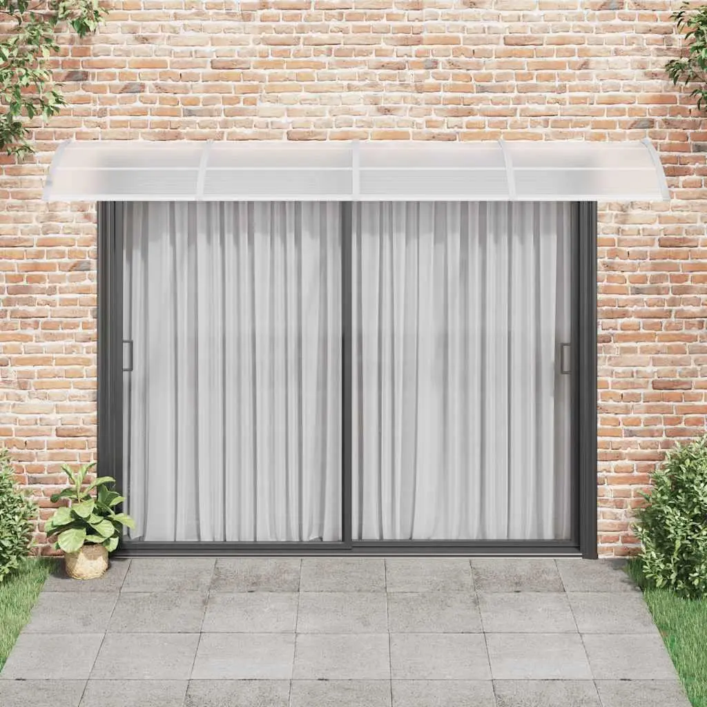 Door Canopy 350x75cm Grey Polycarbonate Porch Awning Shelter Weather Protection