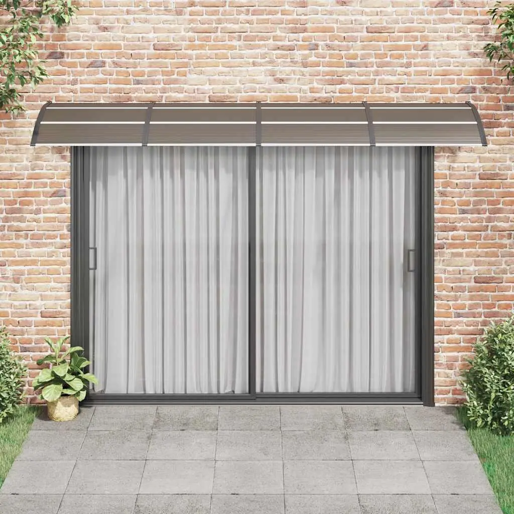 Black Polycarbonate Door Canopy 350x100cm Awning Outdoor Weather Shield