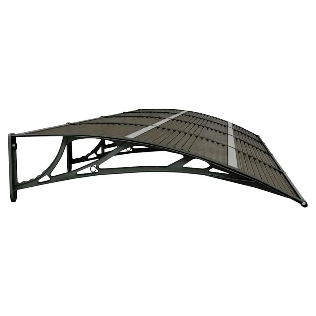 Black Polycarbonate Door Canopy 350x100cm Awning Outdoor Weather Shield