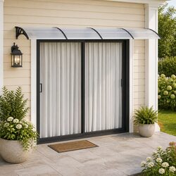 Practical Black Door Canopy for Your Home: 400x75 cm