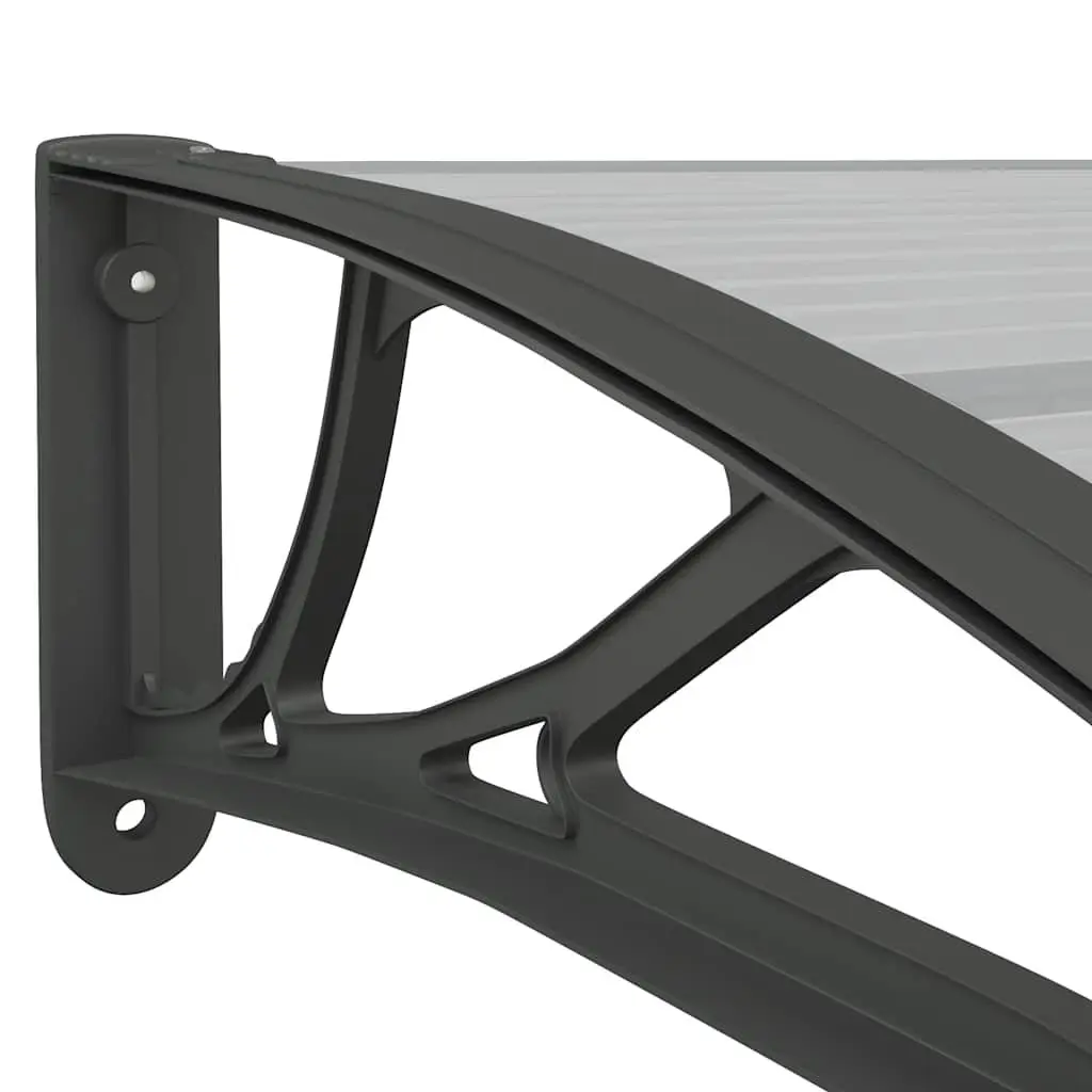 Door Canopy 400x75 cm Black Polycarbonate Porch Awning Weather Protection