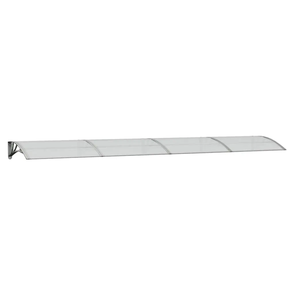 Door Canopy Polycarbonate 400x75 cm Grey Transparent Weather Protection Awning
