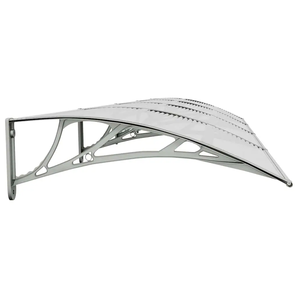Door Canopy Polycarbonate 400x75 cm Grey Transparent Weather Protection Awning
