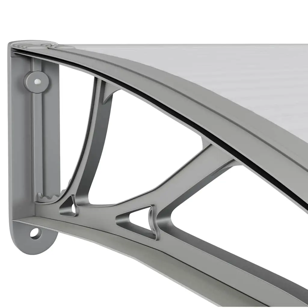 Door Canopy Polycarbonate 400x75 cm Grey Transparent Weather Protection Awning