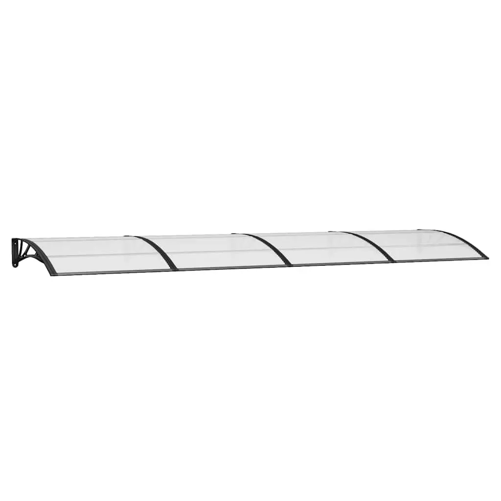 Canopy Awning Polycarbonate Black 400x100cm Outdoor Entrance Porch Shelter