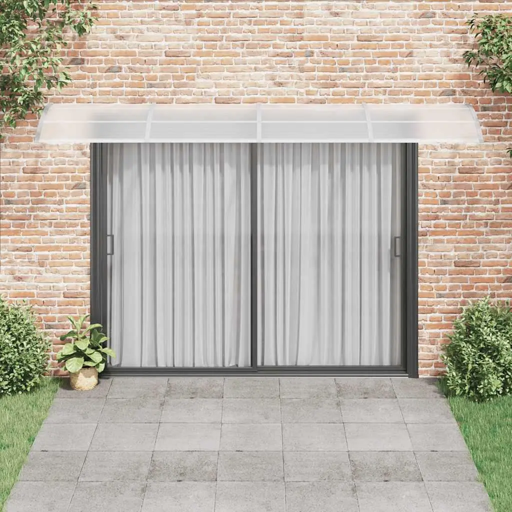 Door Canopy Polycarbonate 400x100cm Grey Outdoor Weather Shield