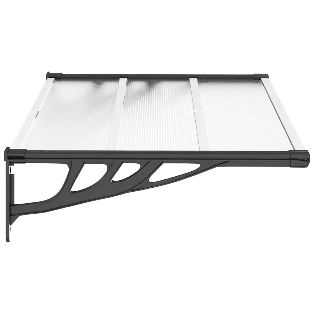 Door Canopy Polycarbonate Transparent 122x90cm Black