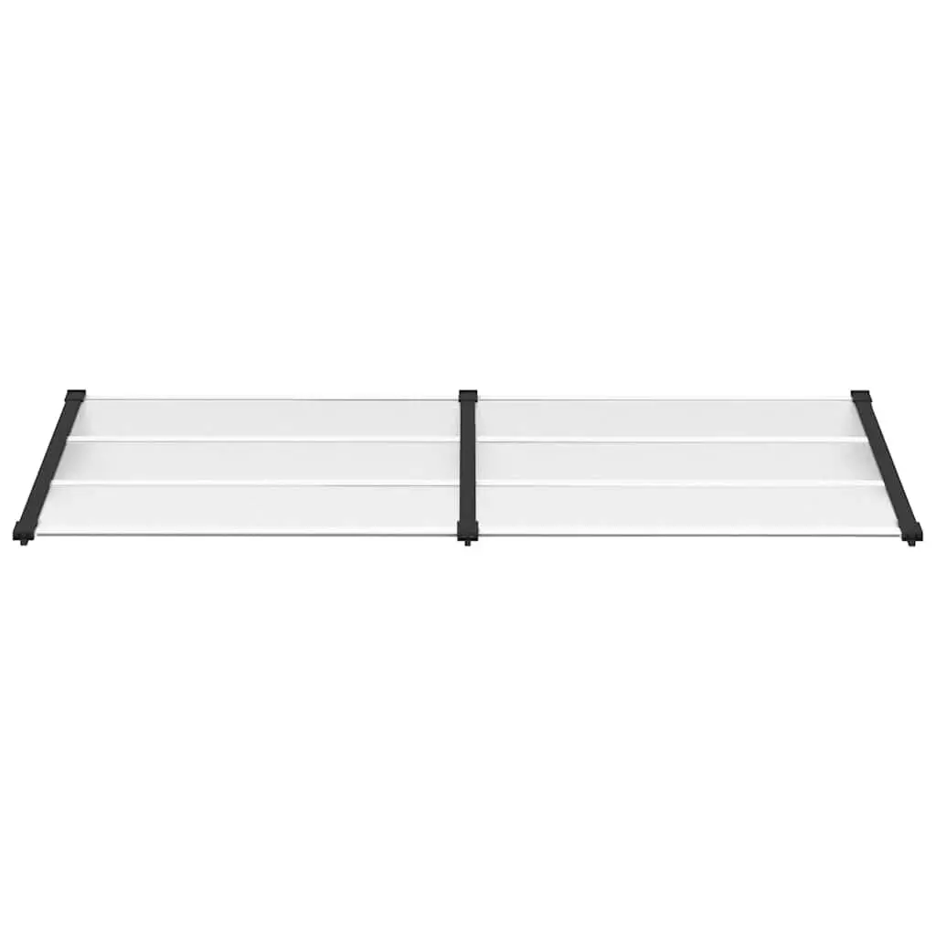 Door Canopy Polycarbonate 239x90cm Black Transparent Weather Shield
