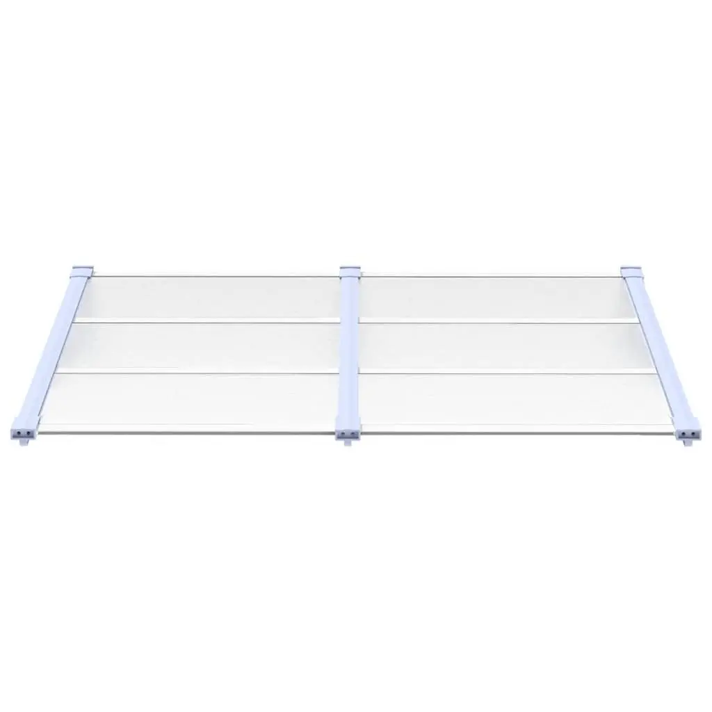 Polycarbonate Door Canopy 152.5x90cm Grey Transparent Outdoor Awning Weather Protection
