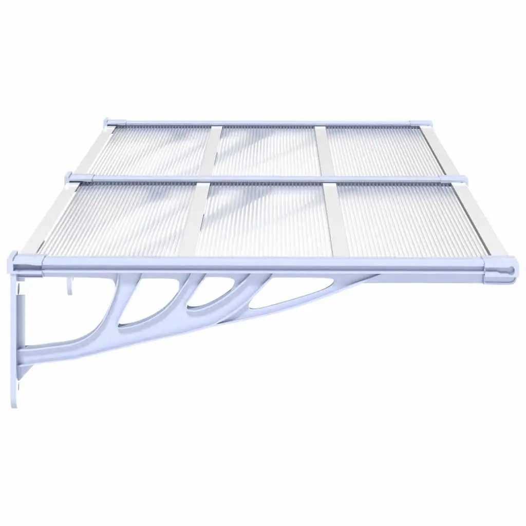 Polycarbonate Door Canopy 152.5x90cm Grey Transparent Outdoor Awning Weather Protection