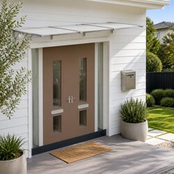 Versatile Grey Transparent Door Canopy for Home Protection