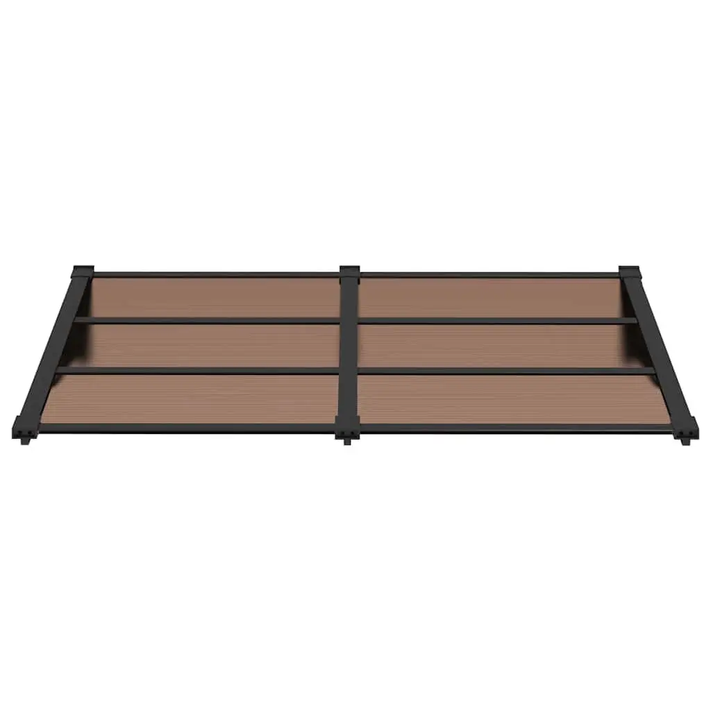 Door Canopy Polycarbonate 152.5x90cm Black Porch Awning Rain Protection Shelter