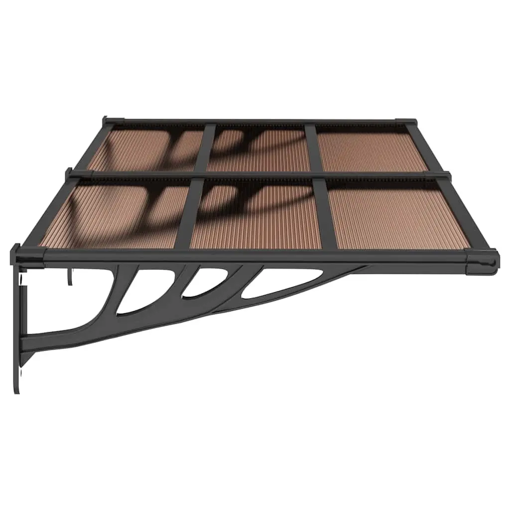 Door Canopy Polycarbonate 152.5x90cm Black Porch Awning Rain Protection Shelter