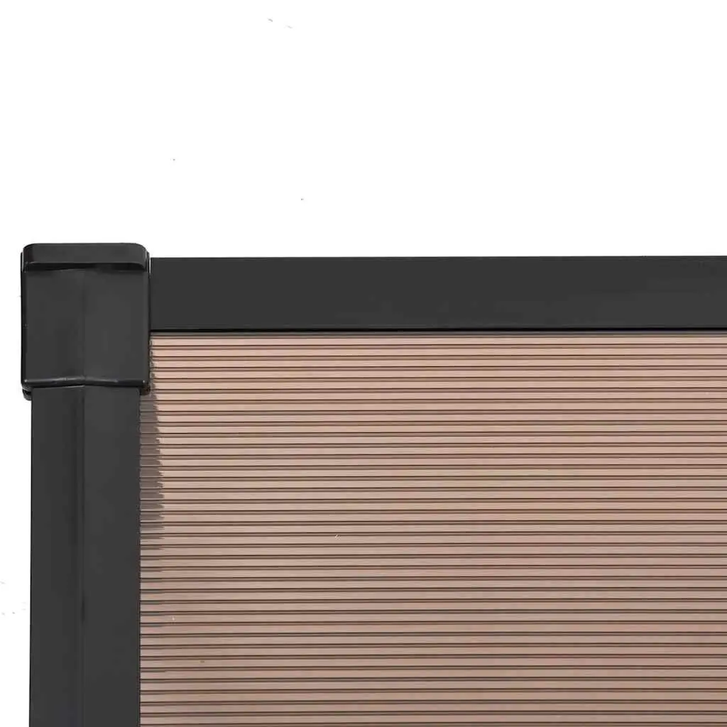 Door Canopy Polycarbonate 152.5x90cm Black Porch Awning Rain Protection Shelter