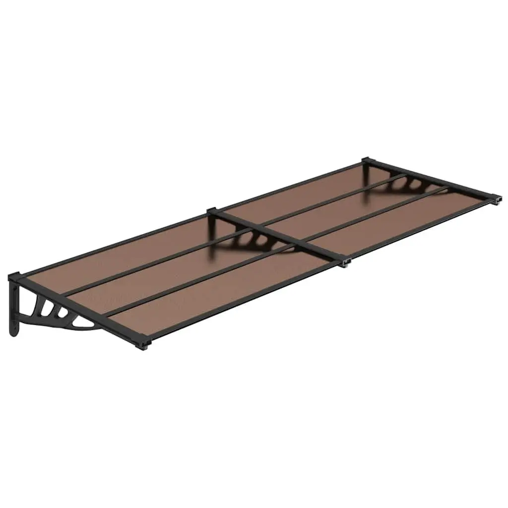 Door Canopy Polycarbonate Black 239x90cm Porch Awning Weather Protection Shelter