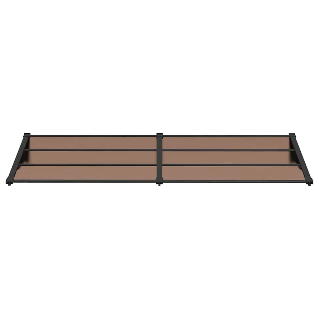 Door Canopy Polycarbonate Black 239x90cm Porch Awning Weather Protection Shelter