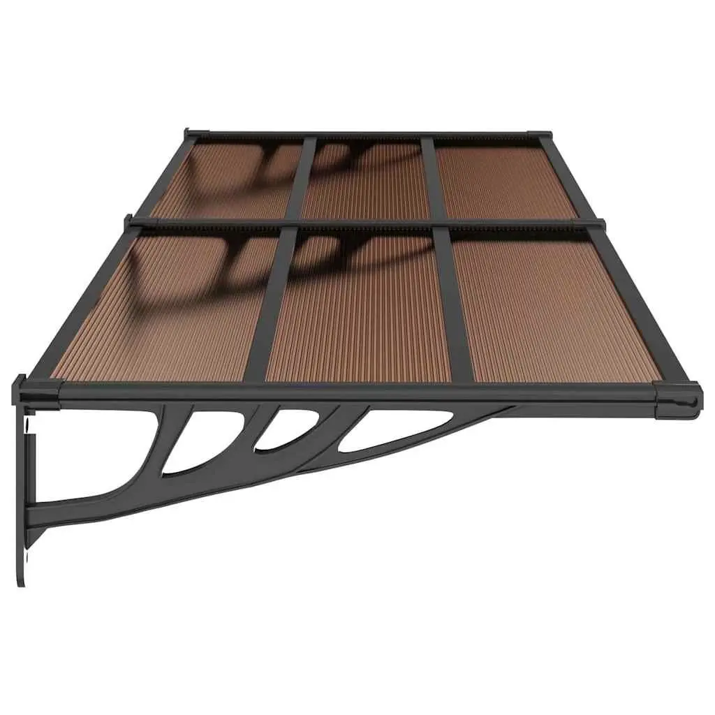 Door Canopy Polycarbonate Black 239x90cm Porch Awning Weather Protection Shelter