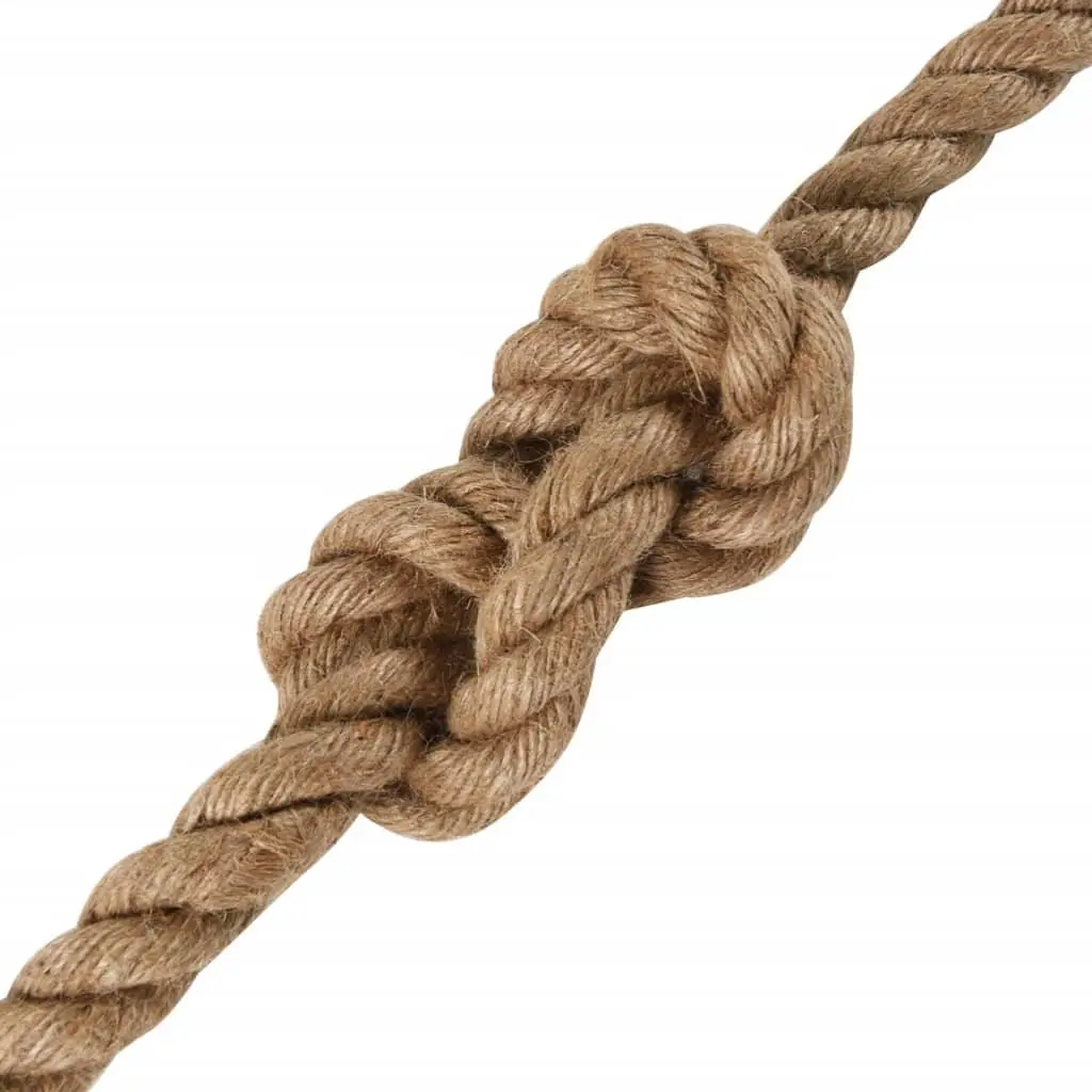 Natural Braided Jute Rope 25m Long 20mm Thick Brown for Crafts Garden Bundling