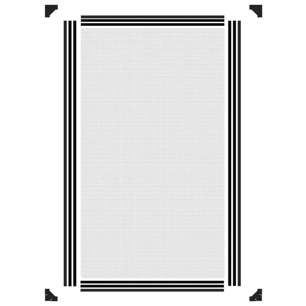 Insect Screen Fibreglass Mesh Anthracite 80x140cm Easy Installation