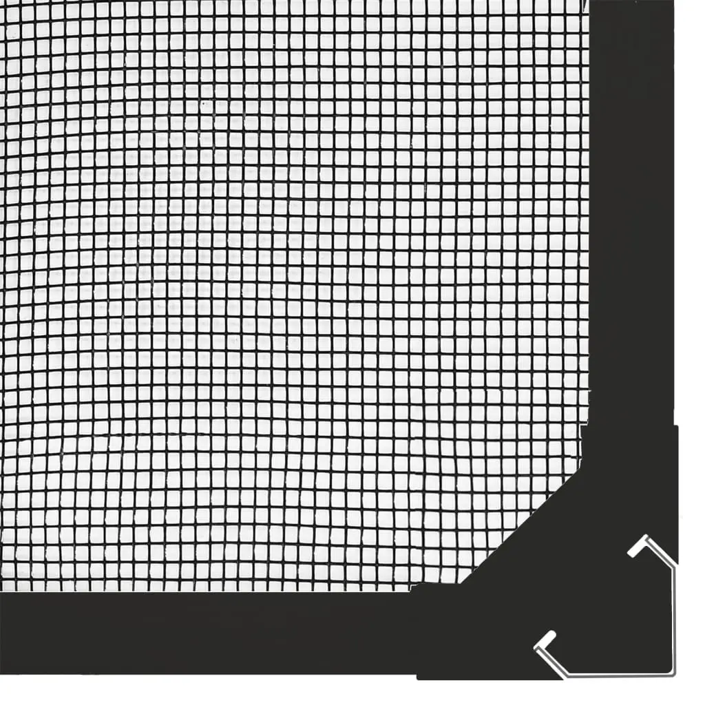 Insect Screen Fibreglass Mesh Anthracite 80x140cm Easy Installation