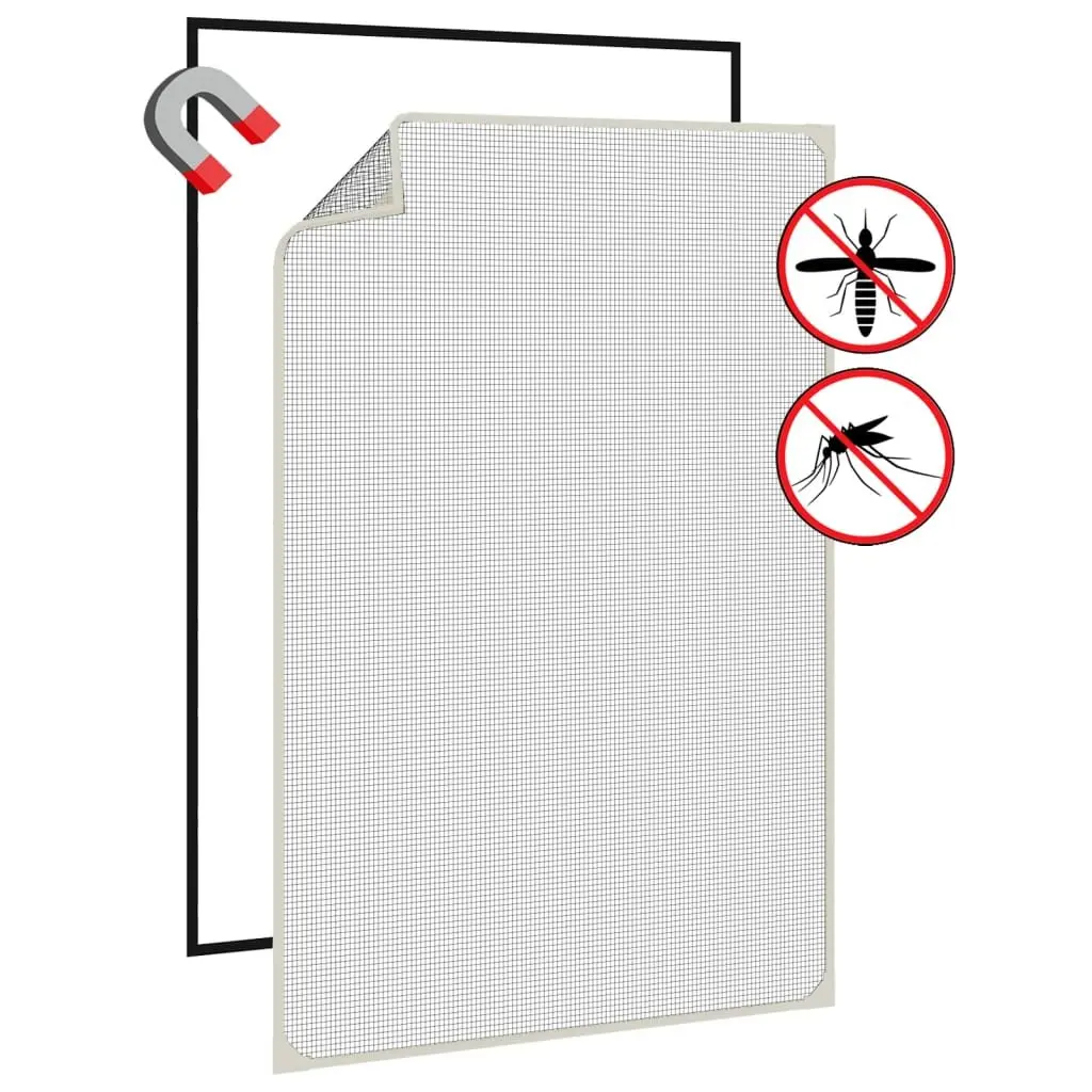 Insect Screen Magnetic Fibreglass Mesh 80x120cm White for Windows Easy Installation