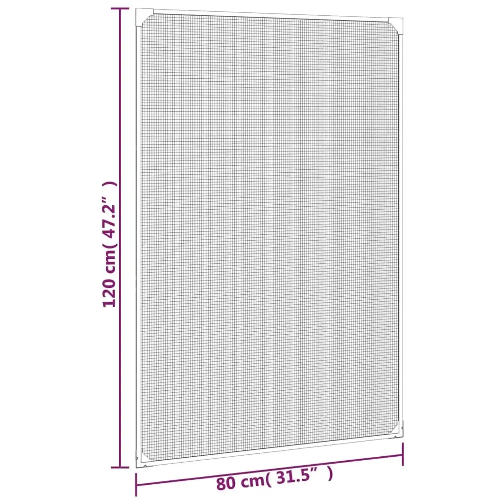 Insect Screen Magnetic Fibreglass Mesh 80x120cm White for Windows Easy Installation