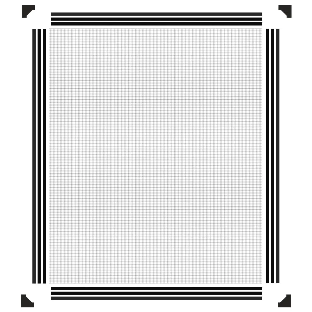 Insect Screen Mesh Fibreglass Anthracite 100x120cm Fly Protection Window Covering