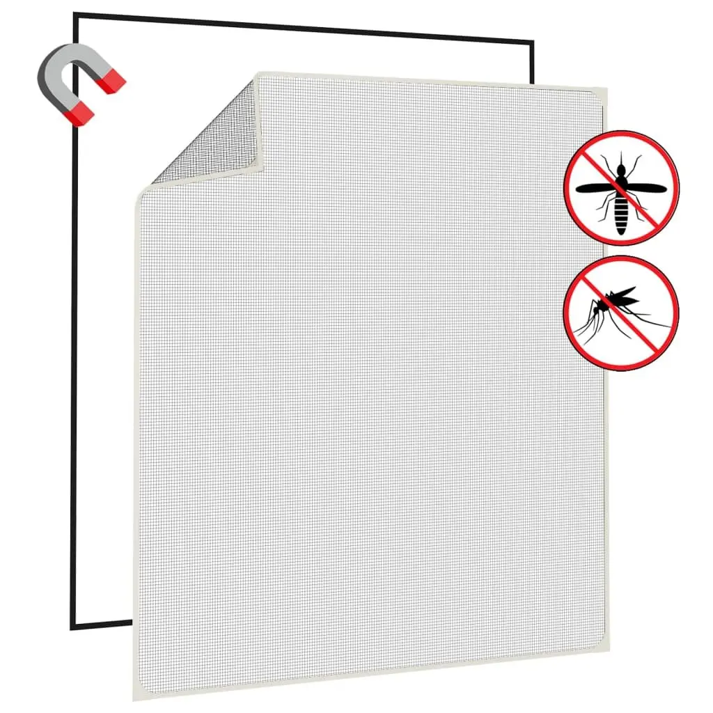 Insect Screen Fibreglass Mesh White 130x150cm Magnetic Tool-Free Installation