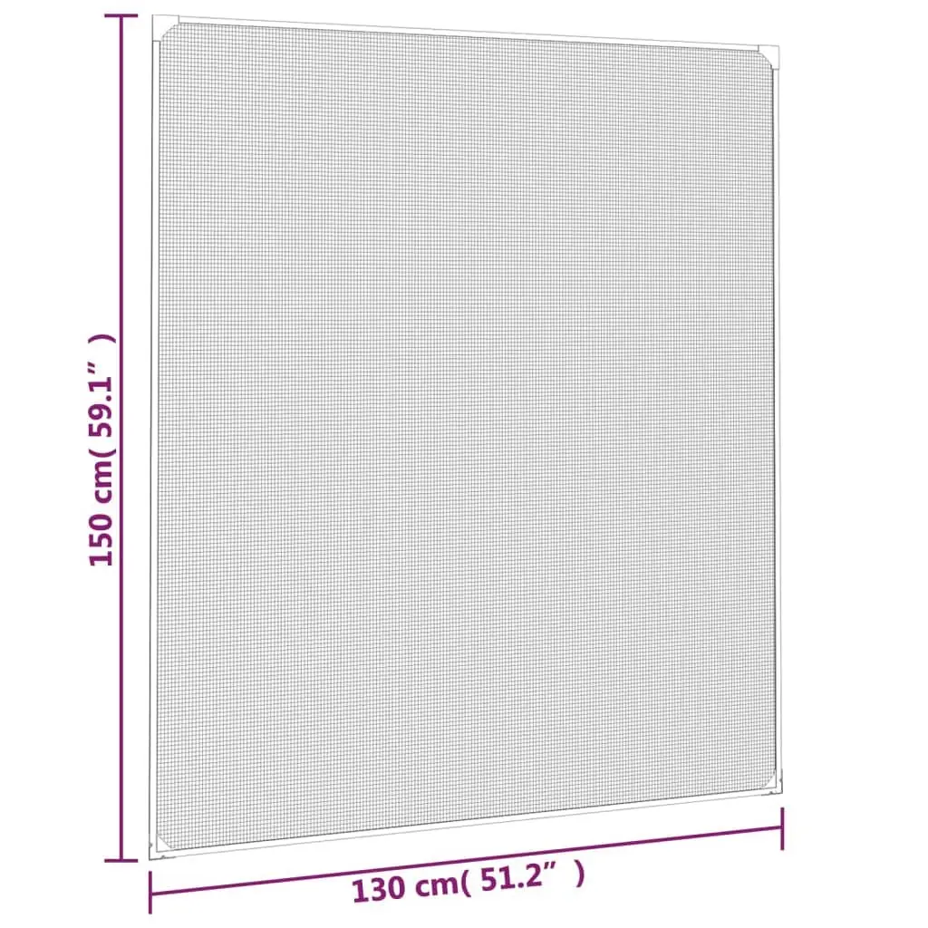 Insect Screen Fibreglass Mesh White 130x150cm Magnetic Tool-Free Installation