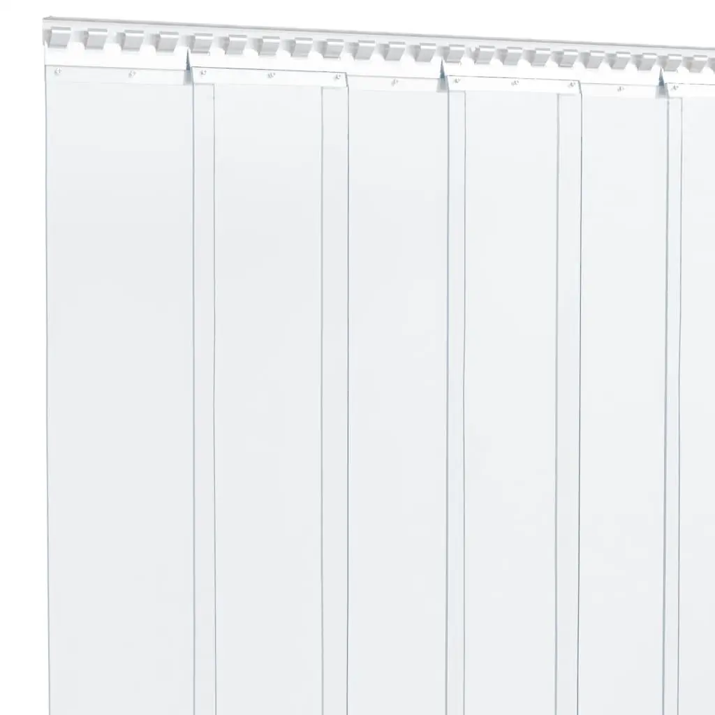 Transparent PVC Door Curtain Strip 200mm x 1.6mm 10m Roll Insulation Barrier