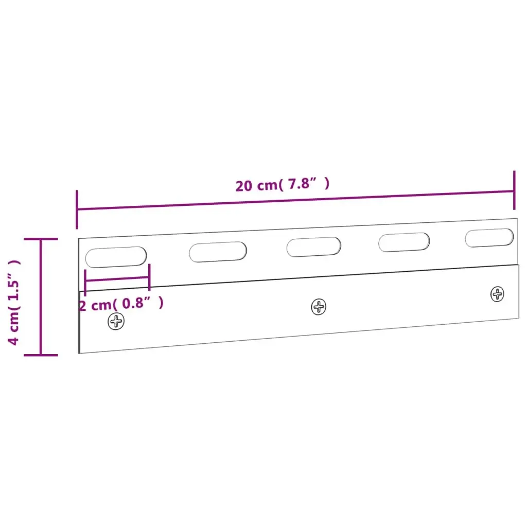 Connecting Plates for Strip Curtains 6 pcs Silver 20 cm Stainless Steel