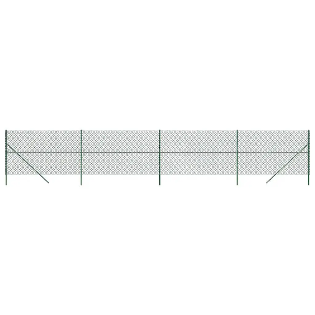 Chain Link Fence Green Interlocking Steel Mesh 1.4m x 10m Durable Garden Property Barrier
