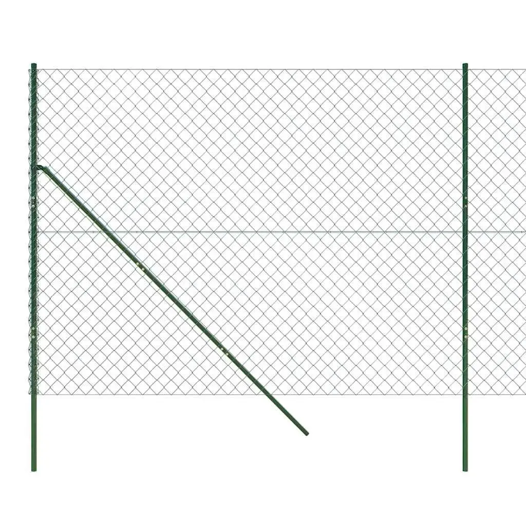 Chain Link Fence Green Interlocking Steel Mesh 1.4m x 10m Durable Garden Property Barrier