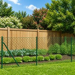 Practical Chain Link Fence 0.8x25 m for Yard and Animal Enclosure