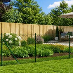 Practical Green Chain Link Fence for Your Garden 1x10m